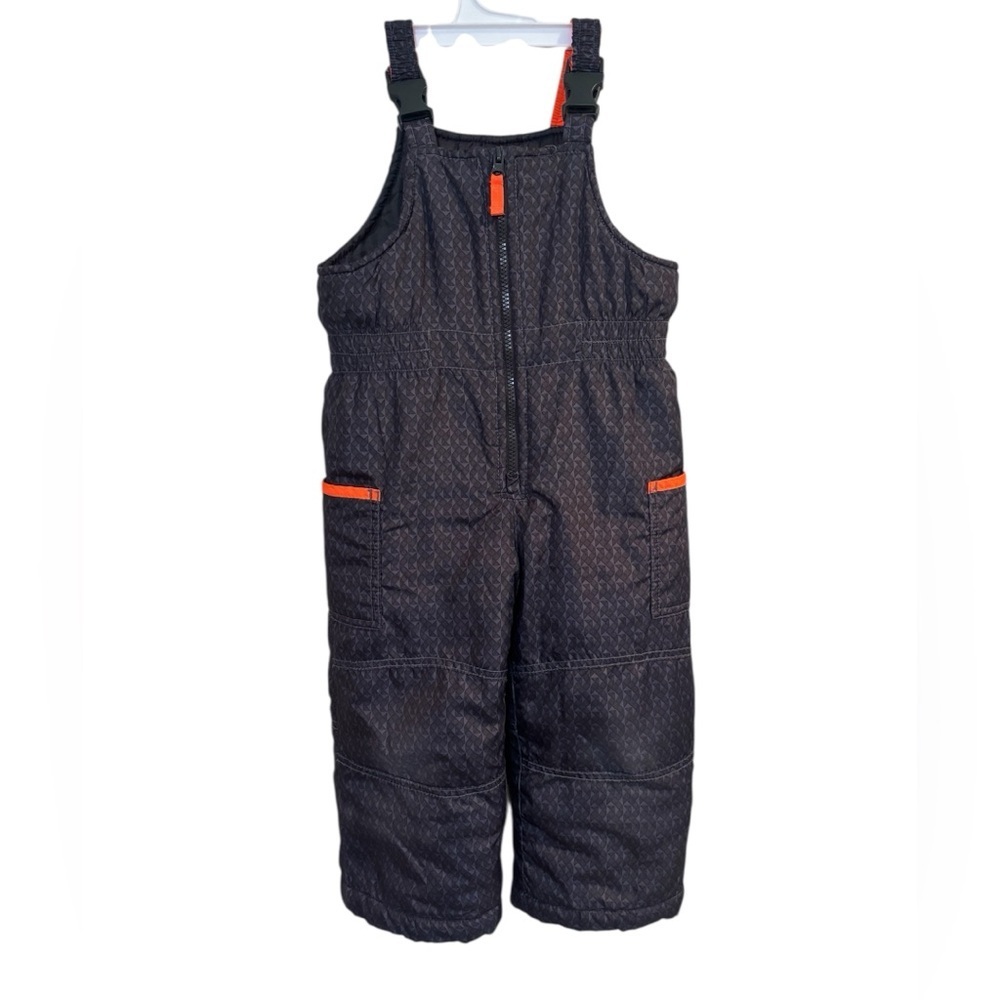Carter's Gray and Orange Kids Overalls Size 3T Toddler Snow Pants Unisex